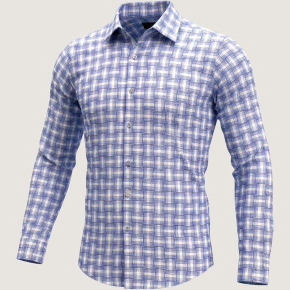 Tommy Bahama Other - Tommy Bahama Mens Large Blue Purple Silk Blend Basketweave Plaid Button Down